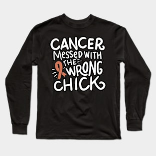 Uterine Cancer Survivor Endometrial Chemo Ribbon Long Sleeve T-Shirt